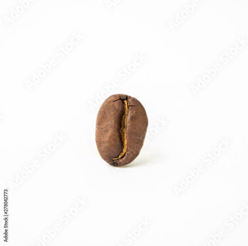 Close up of coffee bean isolated on white background. High resolution photo with great details.