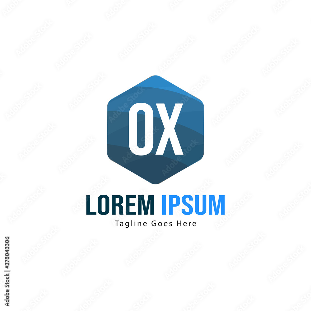 Initial OX logo template with modern frame. Minimalist OX letter logo vector illustration Initial OX logo template with modern frame. Minimalist OX letter logo vector illustration