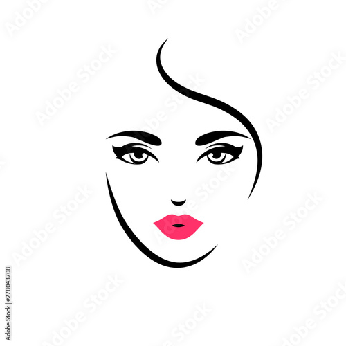 Woman with red lips