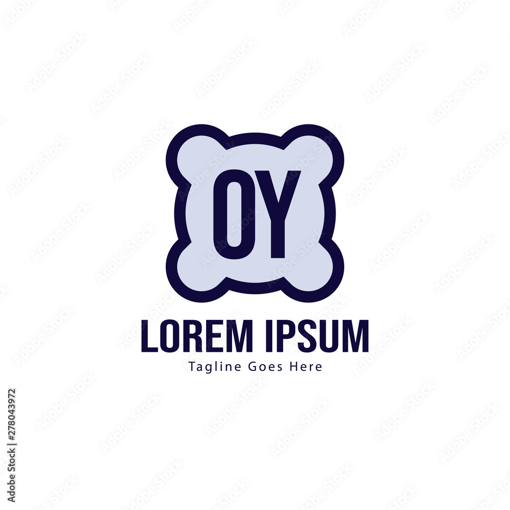 Initial OY logo template with modern frame. Minimalist OY letter logo vector illustration Initial OY logo template with modern frame. Minimalist OY letter logo vector illustration