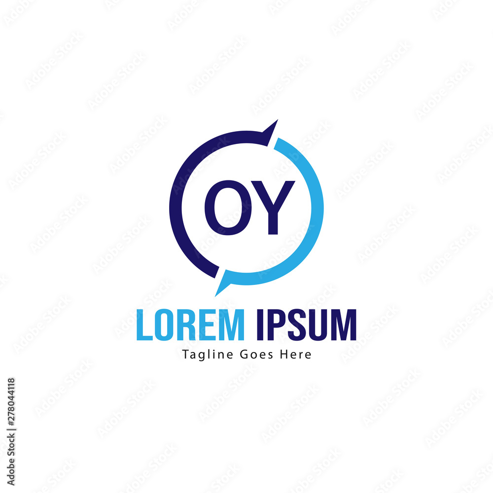 Obraz premium Initial OY logo template with modern frame. Minimalist OY letter logo vector illustration