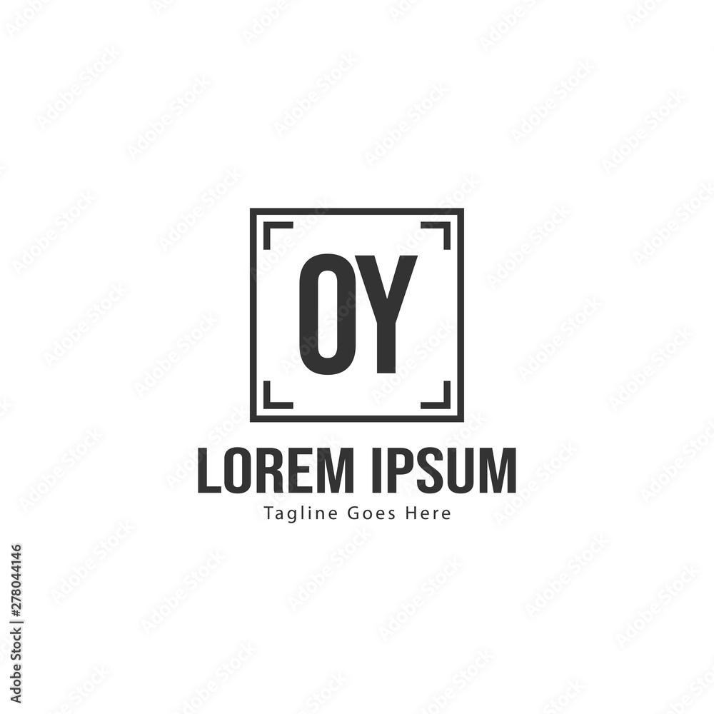 Initial OY logo template with modern frame. Minimalist OY letter logo vector illustration Initial OY logo template with modern frame. Minimalist OY letter logo vector illustration