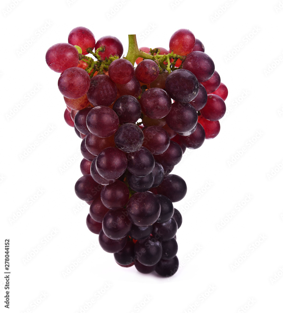 Red grapes isolated on white background