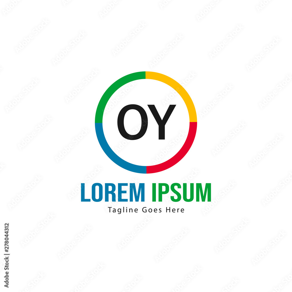 Initial OY logo template with modern frame. Minimalist OY letter logo vector illustration Initial OY logo template with modern frame. Minimalist OY letter logo vector illustration