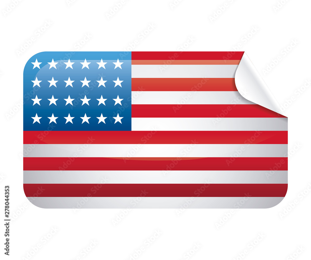 Fototapeta premium united state of american flag in rectangle shape