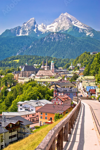 Town of Berchtesgaden and Alpine landscape view © xbrchx