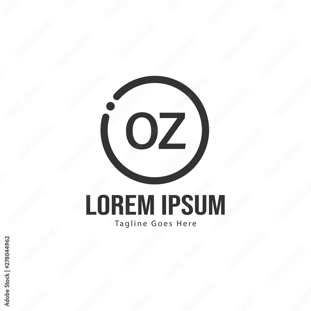 Initial OZ logo template with modern frame. Minimalist OZ letter logo vector illustration Initial OZ logo template with modern frame. Minimalist OZ letter logo vector illustration