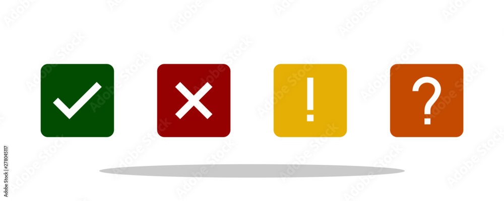 Check mark and X icon in trendy flat style. Yes No symbol for your web site design, logo, app, UI Vector EPS 10. - Vector Check mark and X icon in trendy flat style. Yes No symbol for your web site design, logo, app, UI Vector EPS 10. - Vector