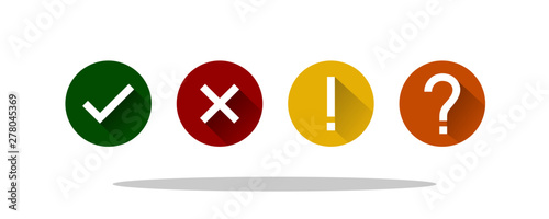 Check mark and X icon in trendy flat style. Yes No symbol for your web site design, logo, app, UI Vector EPS 10. - Vector