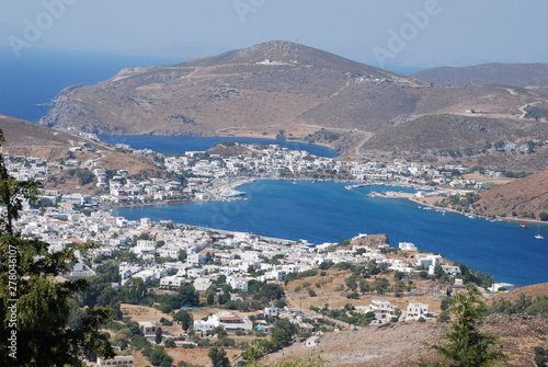The capital city or Chora of Patmos Island in Greece
