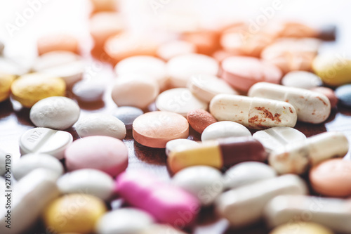 Pills and capsules, social issue, medicine and the pharmaceutical industry