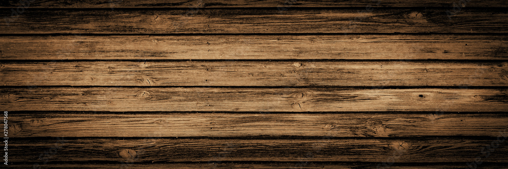 Fototapeta premium alte dunkle rustikale Holztextur - Holz Hintergrund Panorama Banner lang