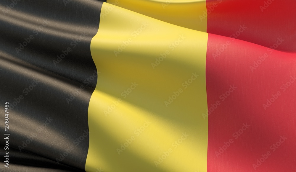 High resolution close-up flag of Belgium. 3D illustration. High resolution close-up flag of Belgium. 3D illustration.