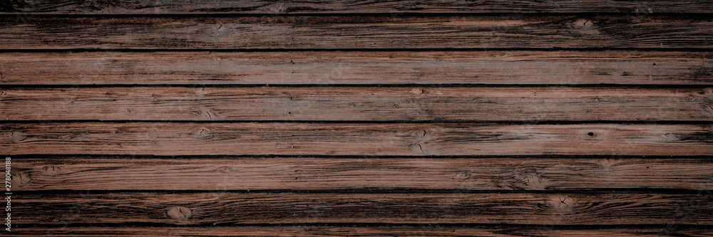 Fototapeta premium alte braune dunkle rustikale Holztextur - Holz Hintergrund Panorama lang
