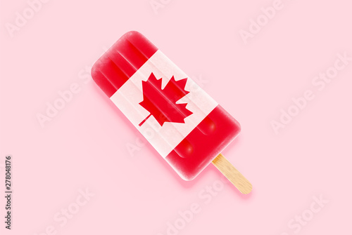 Colorful realistic flag ice cream, vector illustration