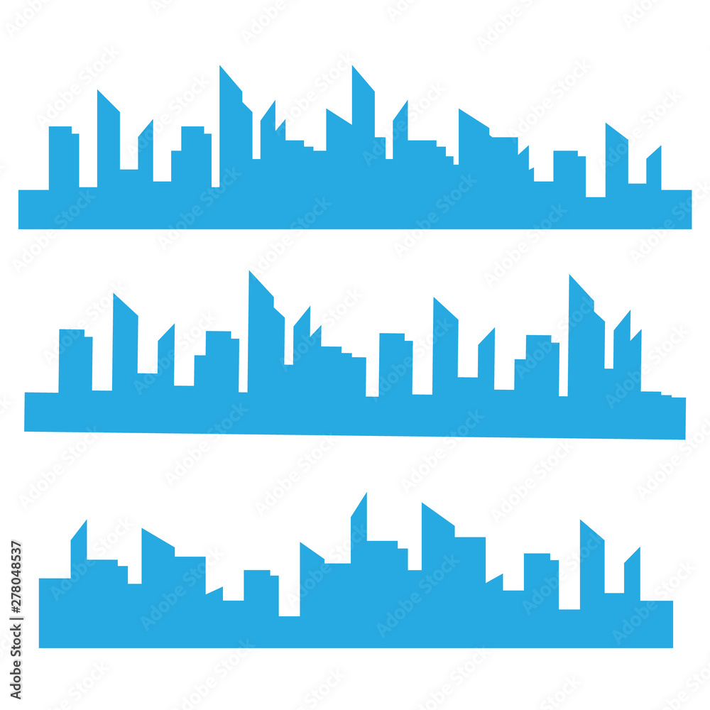 Cityscape modern architectural forms. Cityscapes silhouettes vector