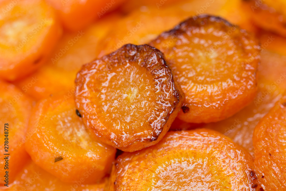 fried carrot slices closeup fried carrot slices closeup