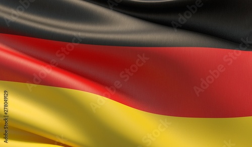 High resolution close-up flag of Germany. 3D illustration.