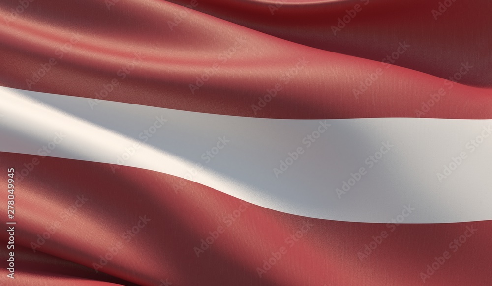 Fototapeta premium High resolution close-up flag of Latvia. 3D illustration.