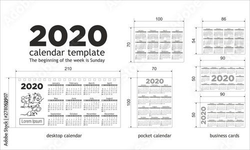2020 calendar template © Kiselov