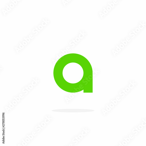 Vector Logo Letter A Round Sans Serif Lowercase