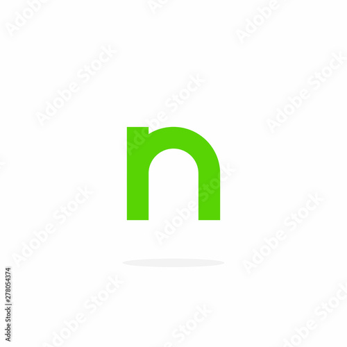 Vector Logo Letter N Round Sans Serif Lowercase