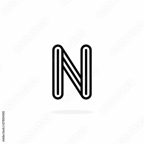 Vector Logo Letter N Rounded Lines