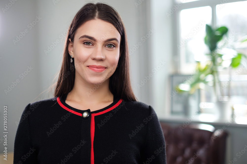 Portrait of a smiling brunette girl Portrait of a smiling brunette girl