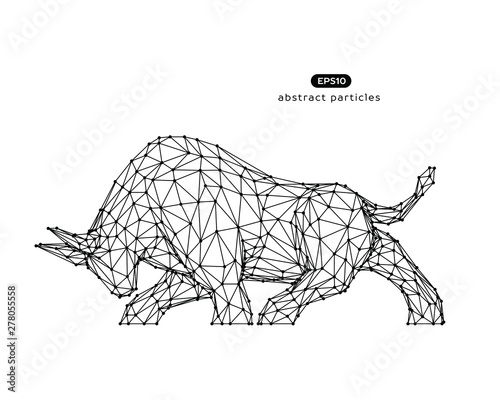 Vector abstract illustration of bull. You can easily change color.