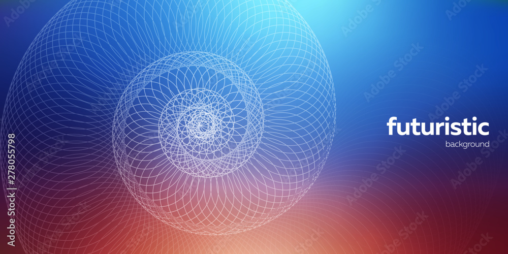 Abstract spiral colorful background with mild gamma for web and print. Can be used for presentation cover or landing page mockup.