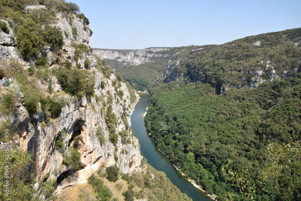Beautiful canyon of Ardèche in Southern France 