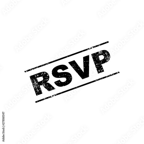Rsvp stamp sign with grunge effect