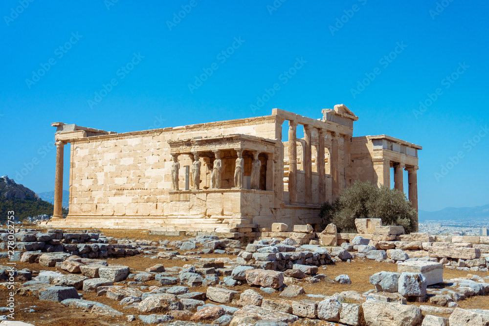 closeup of ancient greek ruins