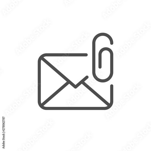 Mail attachment line outline icon photo