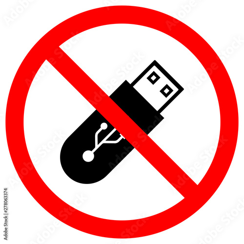 Do Not Use Flash Drive Symbol Sign Isolate On White Background,Vector Illustration EPS.10