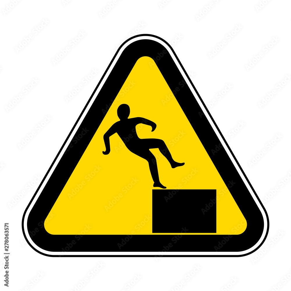 Beware High Level Drop Symbol Sign Isolate On White Background,Vector Illustration EPS.10 Beware High Level Drop Symbol Sign Isolate On White Background,Vector Illustration EPS.10