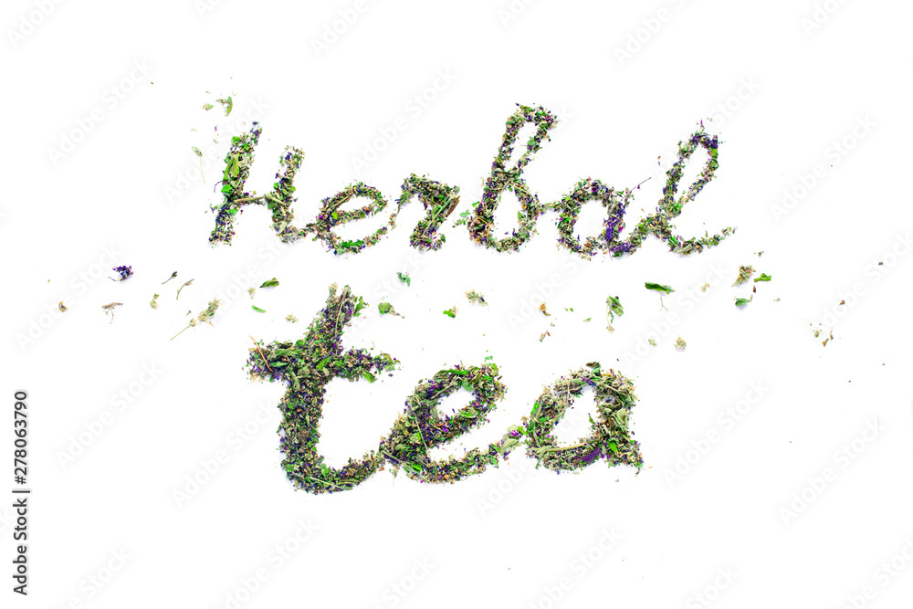 Text Herbal tea from dried up leaves herbal tea Text Herbal tea from dried up leaves herbal tea