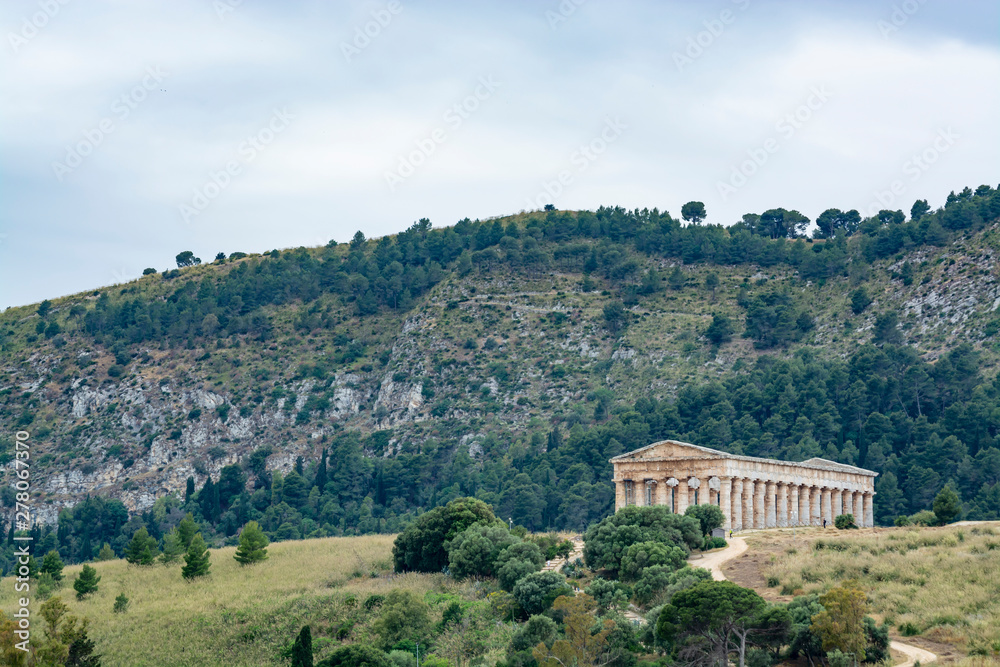 Old Greek Doric temple of Segesta, Sicily, Italy
