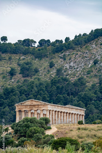 Old Greek Doric temple of Segesta, Sicily, Italy