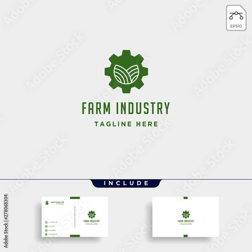 gear farm logo vector nature industry symbol signs icon illustration isolated