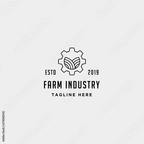 gear farm logo vector nature industry symbol signs icon illustration isolated