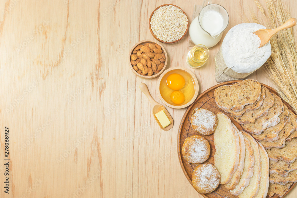Baking ingredients. Baking ingredients.