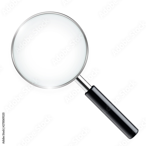 Realistic magnifying glass - stock vector.