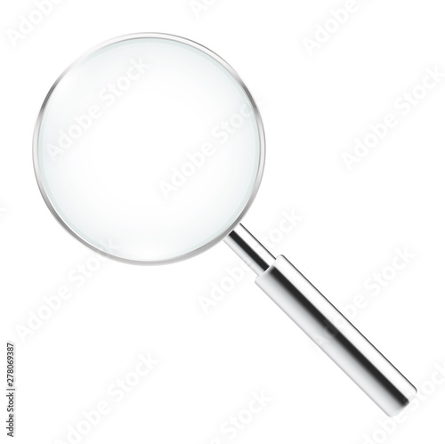 Realistic magnifying glass - stock vector.