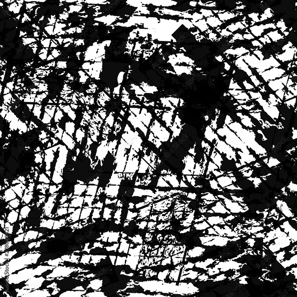 Obraz premium Grunge black white vector seamless background.