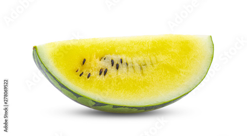 yellow watermelon isolated on white background