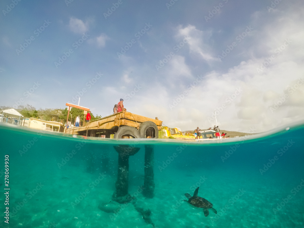    Views around the small Caribbean island of Curacao