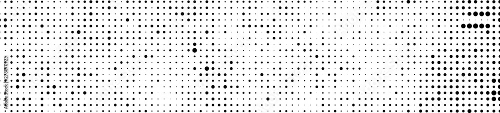Texture of black dots on white background. Monochrome halftone comic.