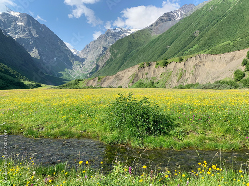 Russia, North Ossetia. Midagrabindon river in summer photo