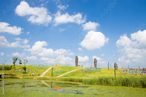 Fototapeta Naklejka Na Ścianę i Meble -  Imjingak Pyeonghoa-Nuri Park in Paju, Korea.